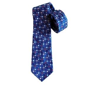 Vintage Pierre Cardin Tie Navy Red Pink Polka Dot 1970s Wide Necktie